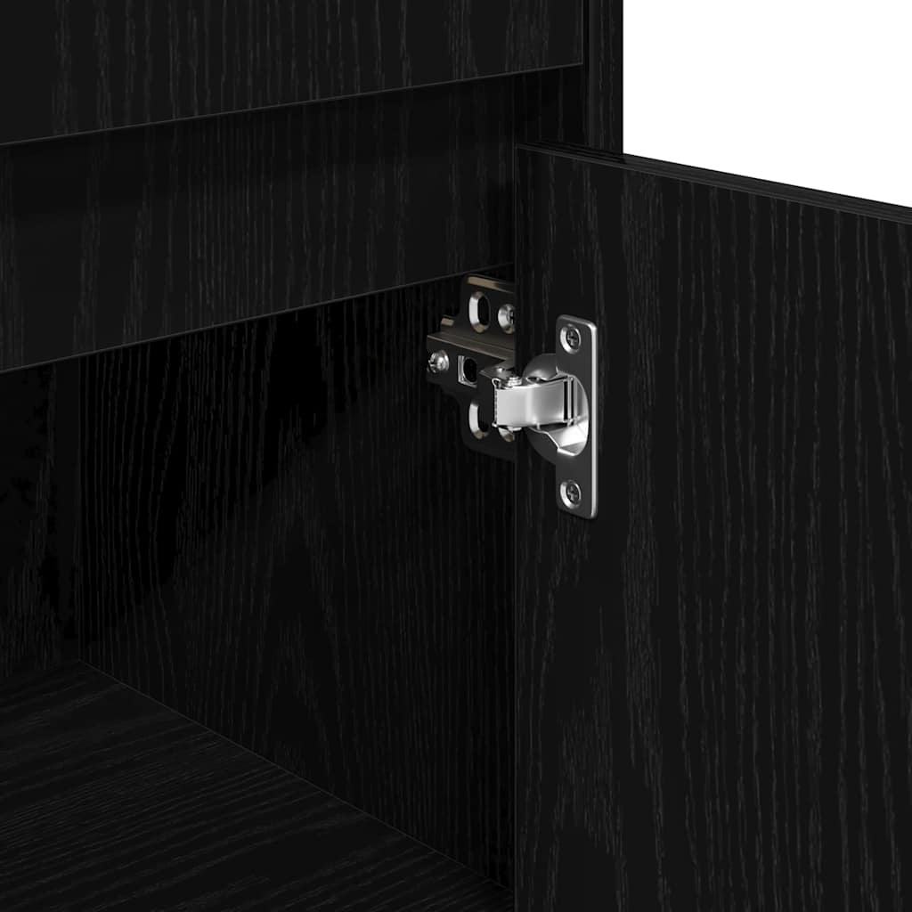 Badezimmerschrank Schwarze Eiche 30 x 30 x 95 cm Holzwerkstoff