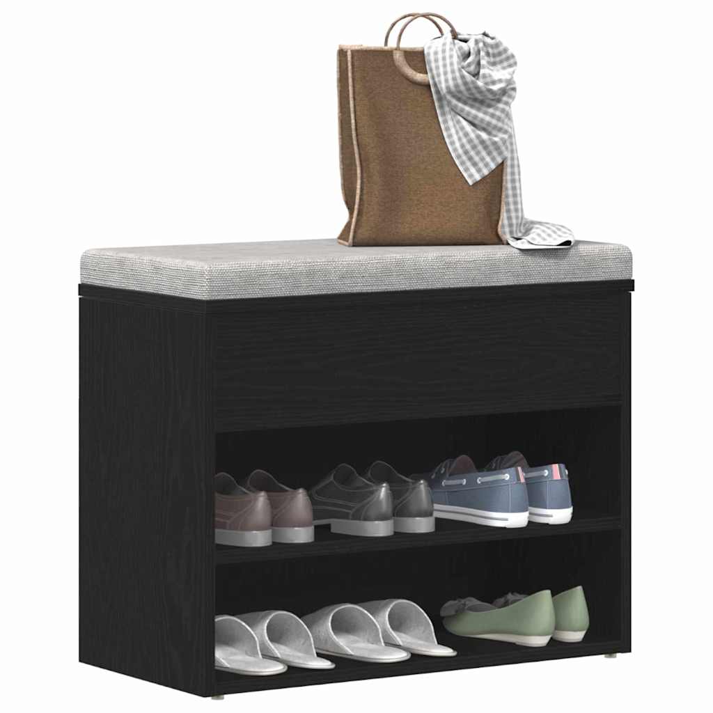 Schuhbank Schwarze Eiche 60 x 30 x 45 cm Holzwerkstoff