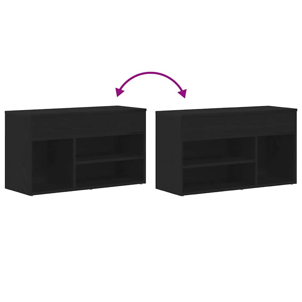 Schuhbank Schwarze Eiche 80 x 30 x 45 cm Holzwerkstoff