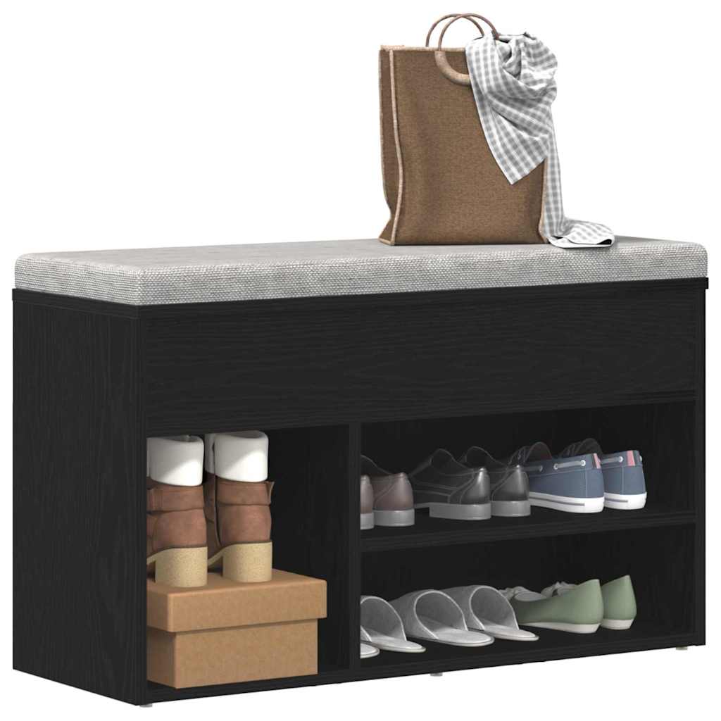 Schuhbank Schwarze Eiche 80 x 30 x 45 cm Holzwerkstoff