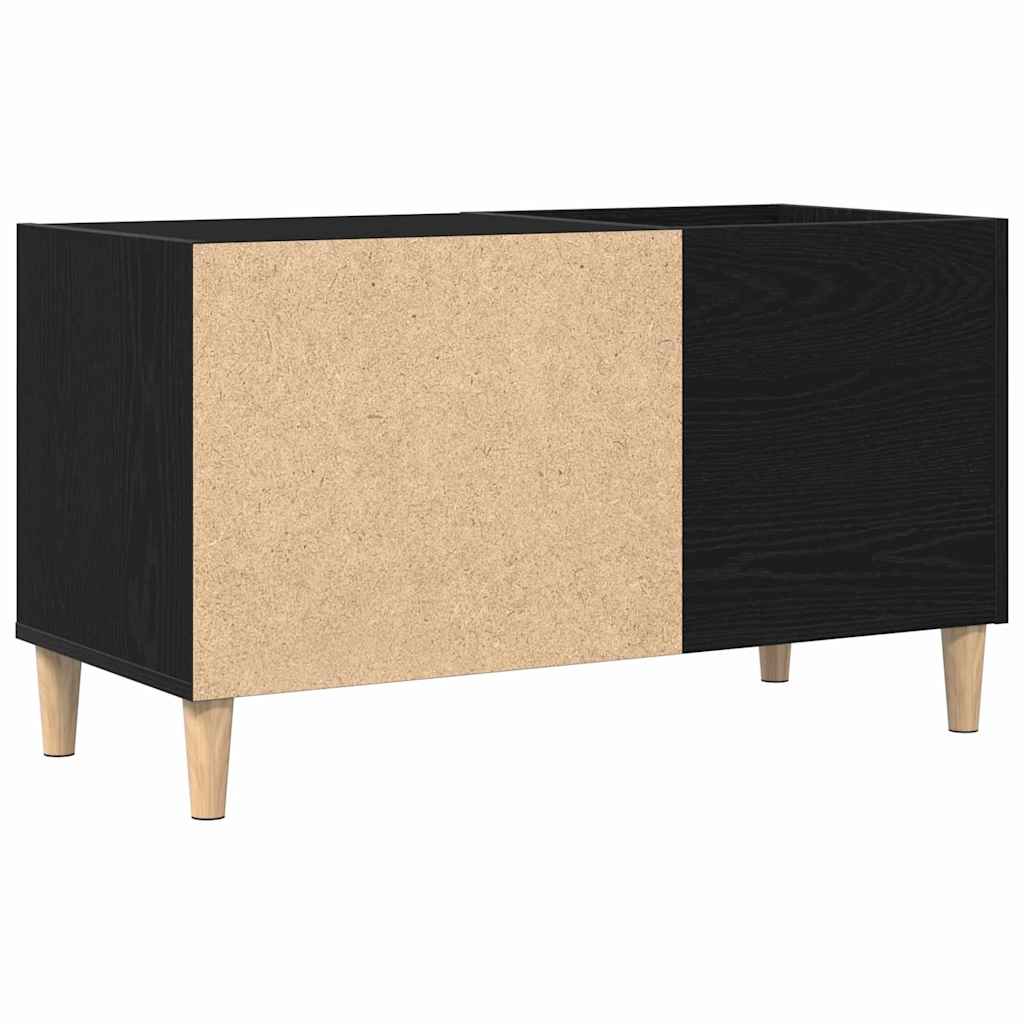 Schallplattenschrank mit Regal Schwarze Eiche 84.5 x 38 x 48 cm
