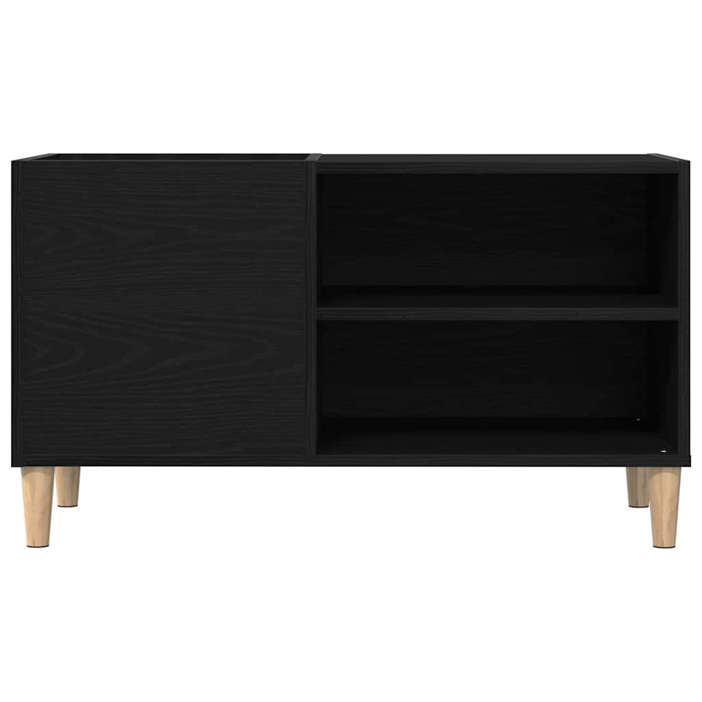 Schallplattenschrank mit Regal Schwarze Eiche 84.5 x 38 x 48 cm