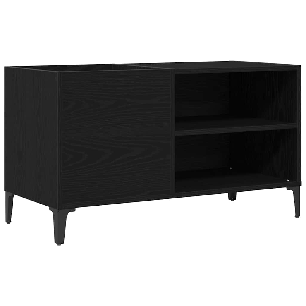 Schallplattenschrank mit Regal Schwarze Eiche 84.5 x 38 x 48 cm