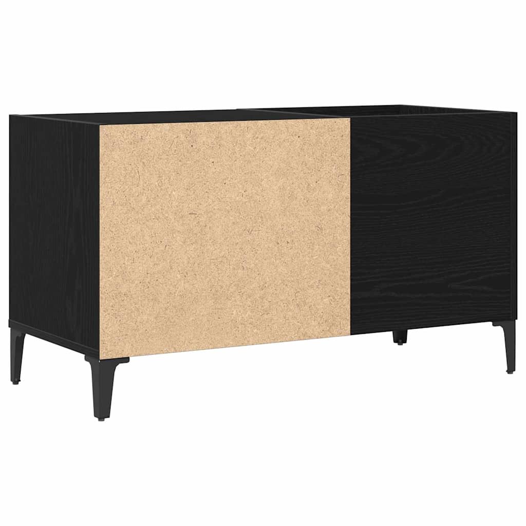 Schallplattenschrank mit Regal Schwarze Eiche 84.5 x 38 x 48 cm