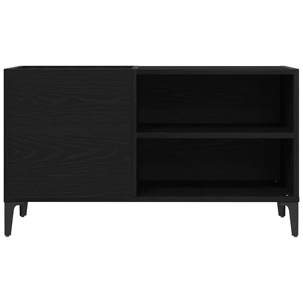 Schallplattenschrank mit Regal Schwarze Eiche 84.5 x 38 x 48 cm