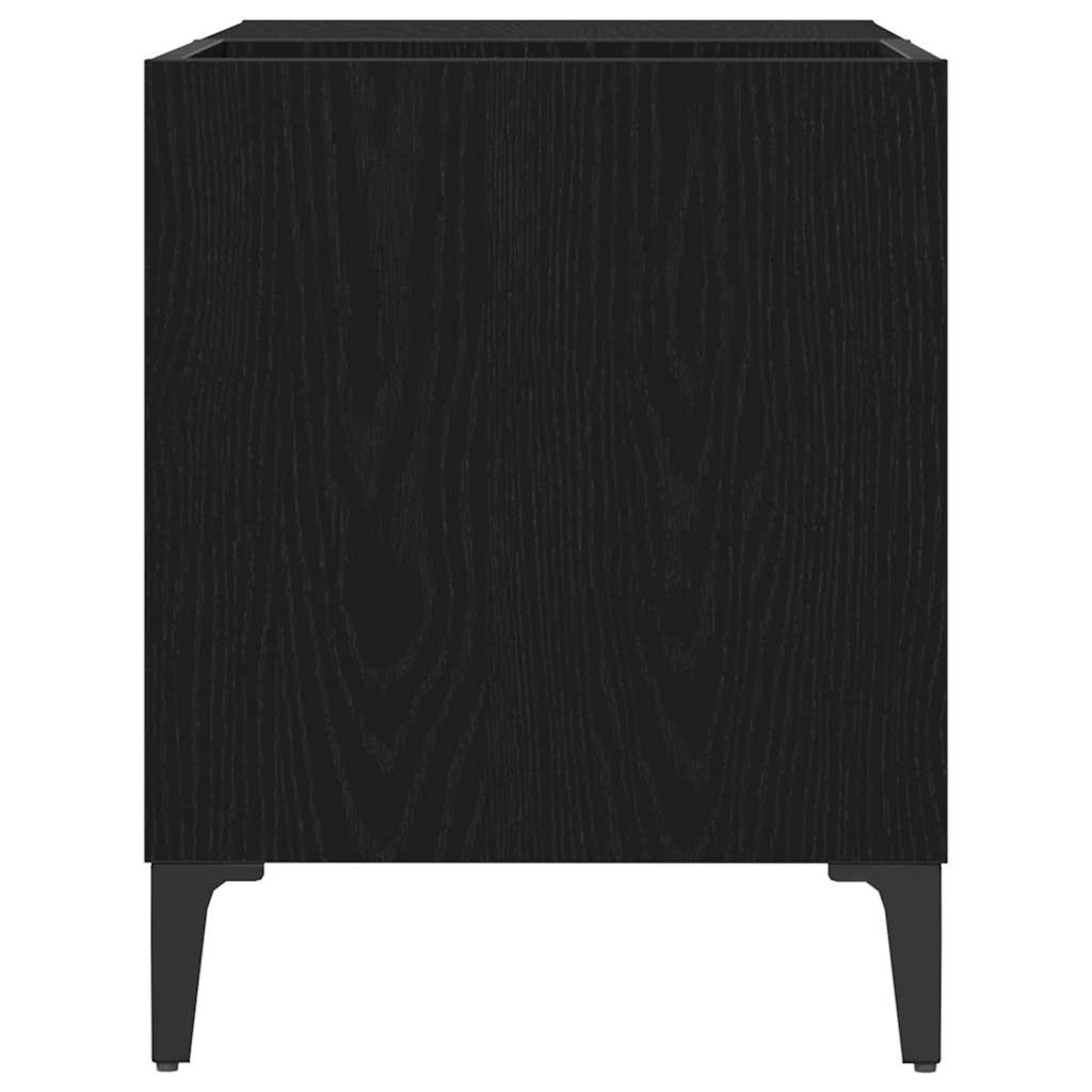 Schallplattenschrank mit Regal Schwarze Eiche 84.5 x 38 x 48 cm