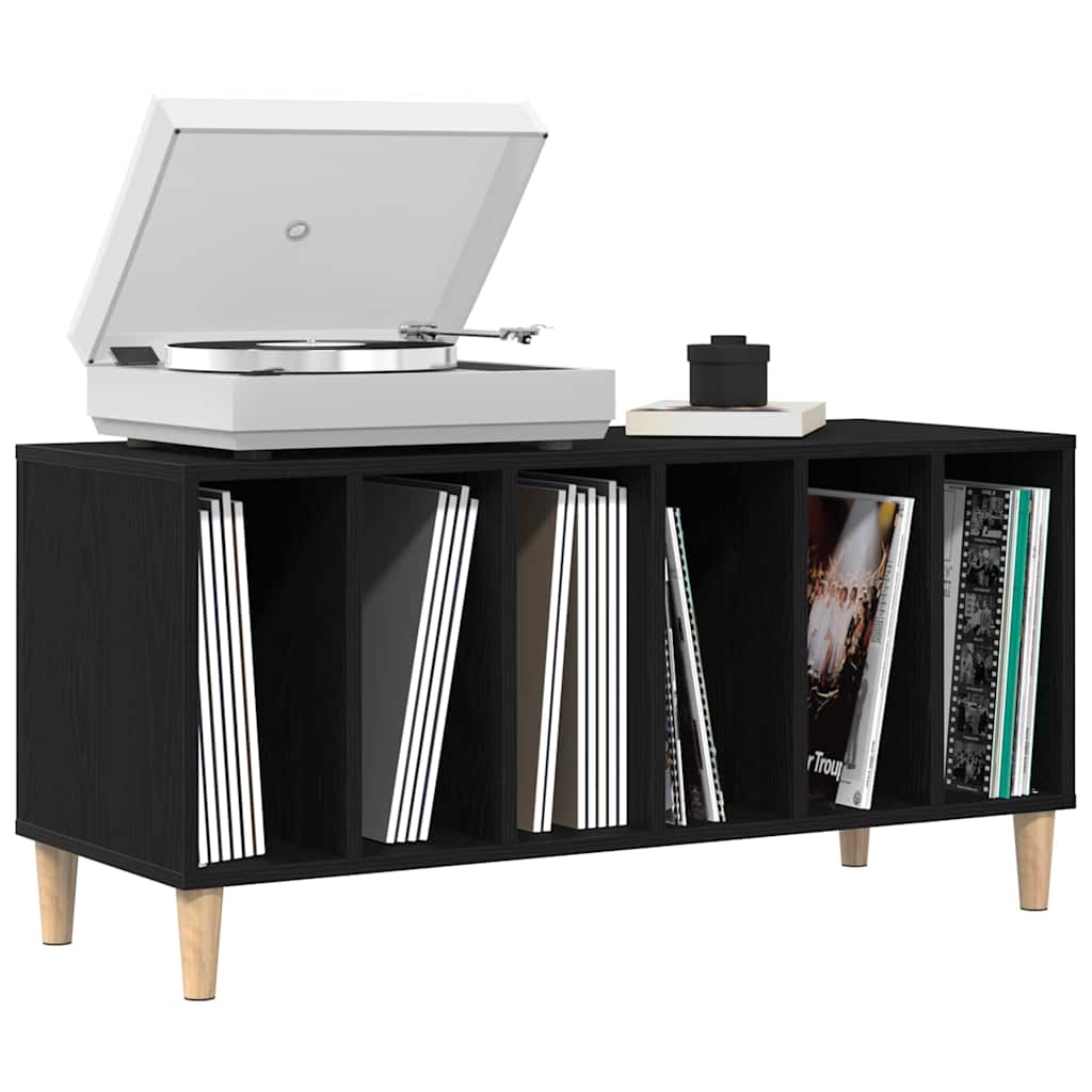 Schallplattenschrank mit Regal Schwarze Eiche 100 x 38 x 48 cm