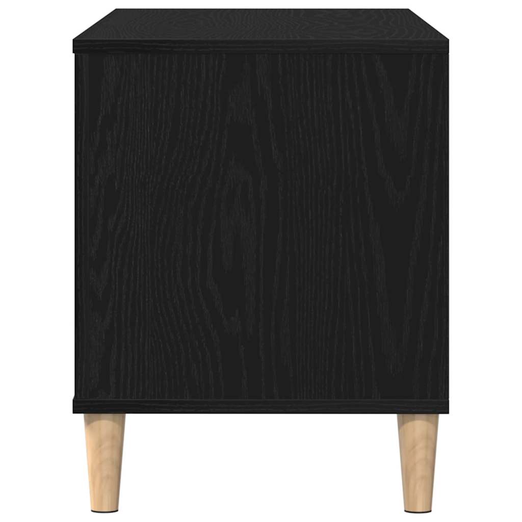 Schallplattenschrank mit Regal Schwarze Eiche 100 x 38 x 48 cm