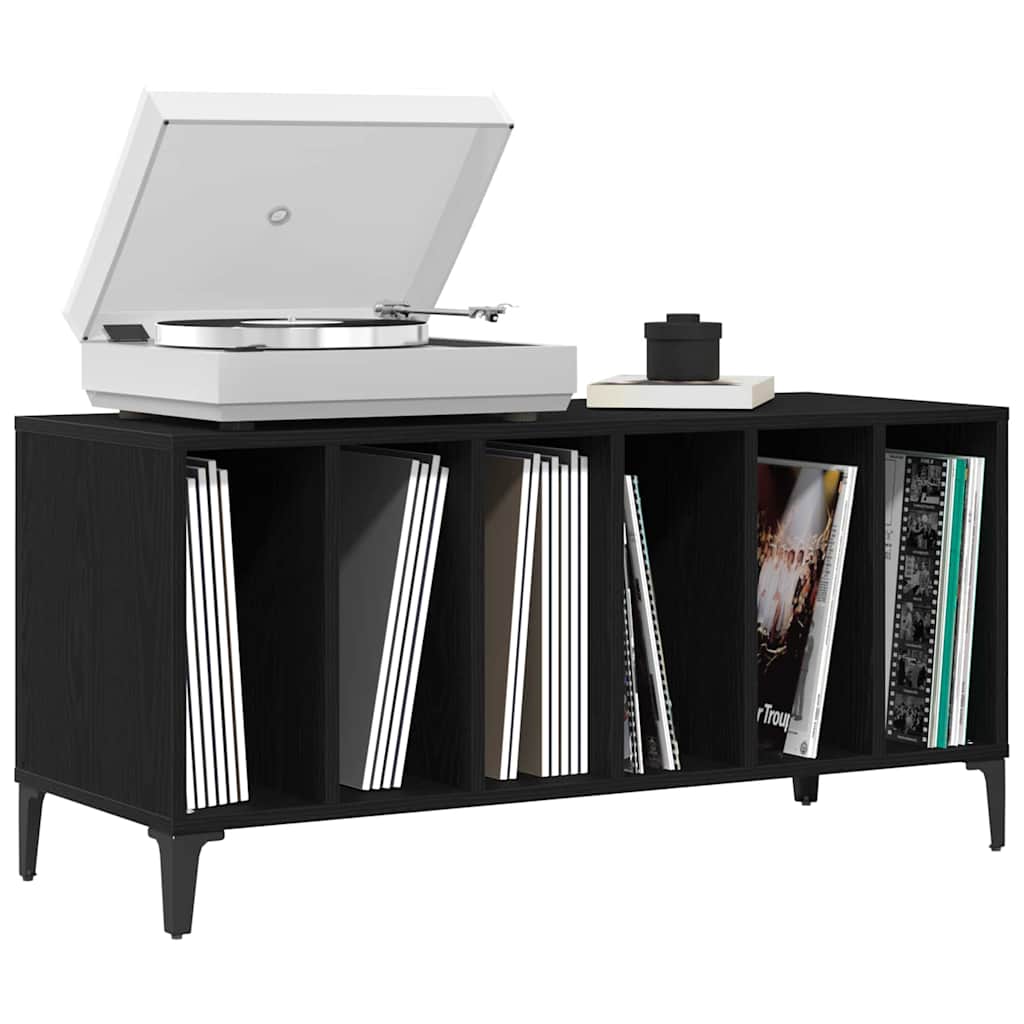 Schallplattenschrank mit Regal Schwarze Eiche 100 x 38 x 48 cm