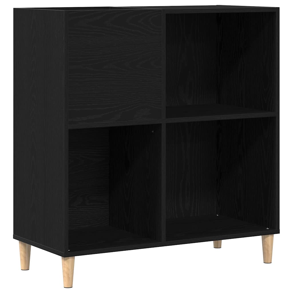 Schallplattenschrank mit Regal Schwarze Eiche 84.5 x 38 x 89 cm