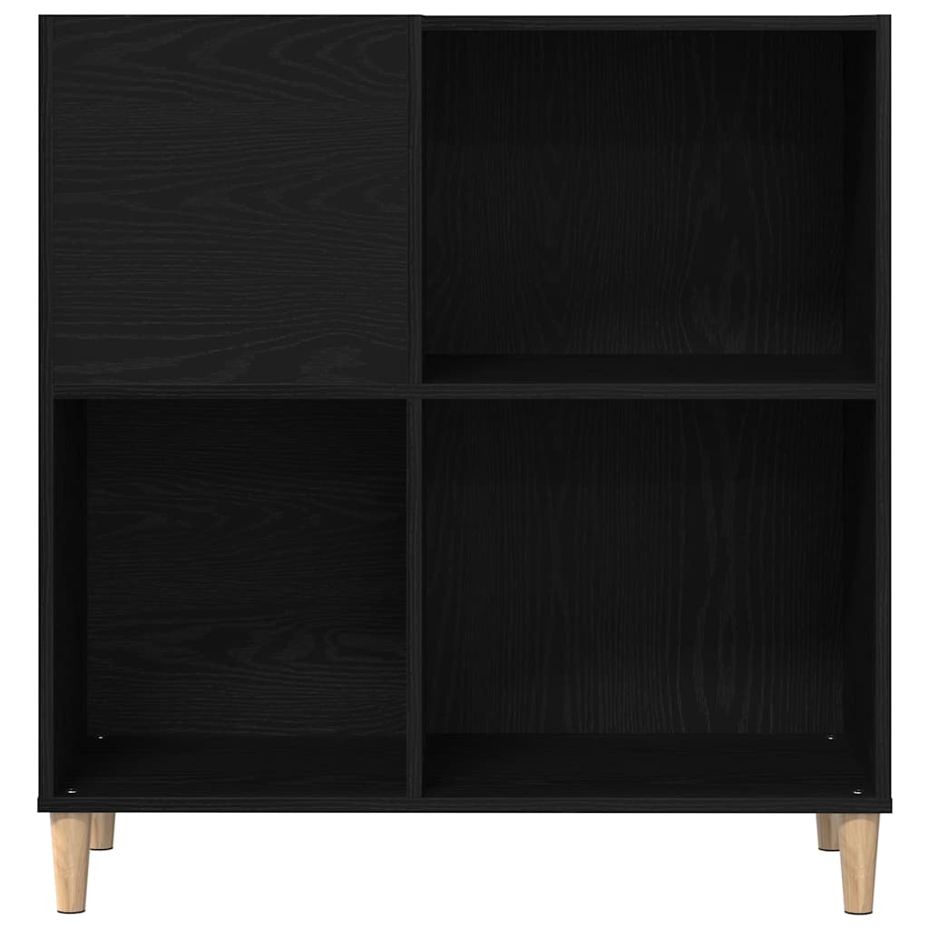 Schallplattenschrank mit Regal Schwarze Eiche 84.5 x 38 x 89 cm