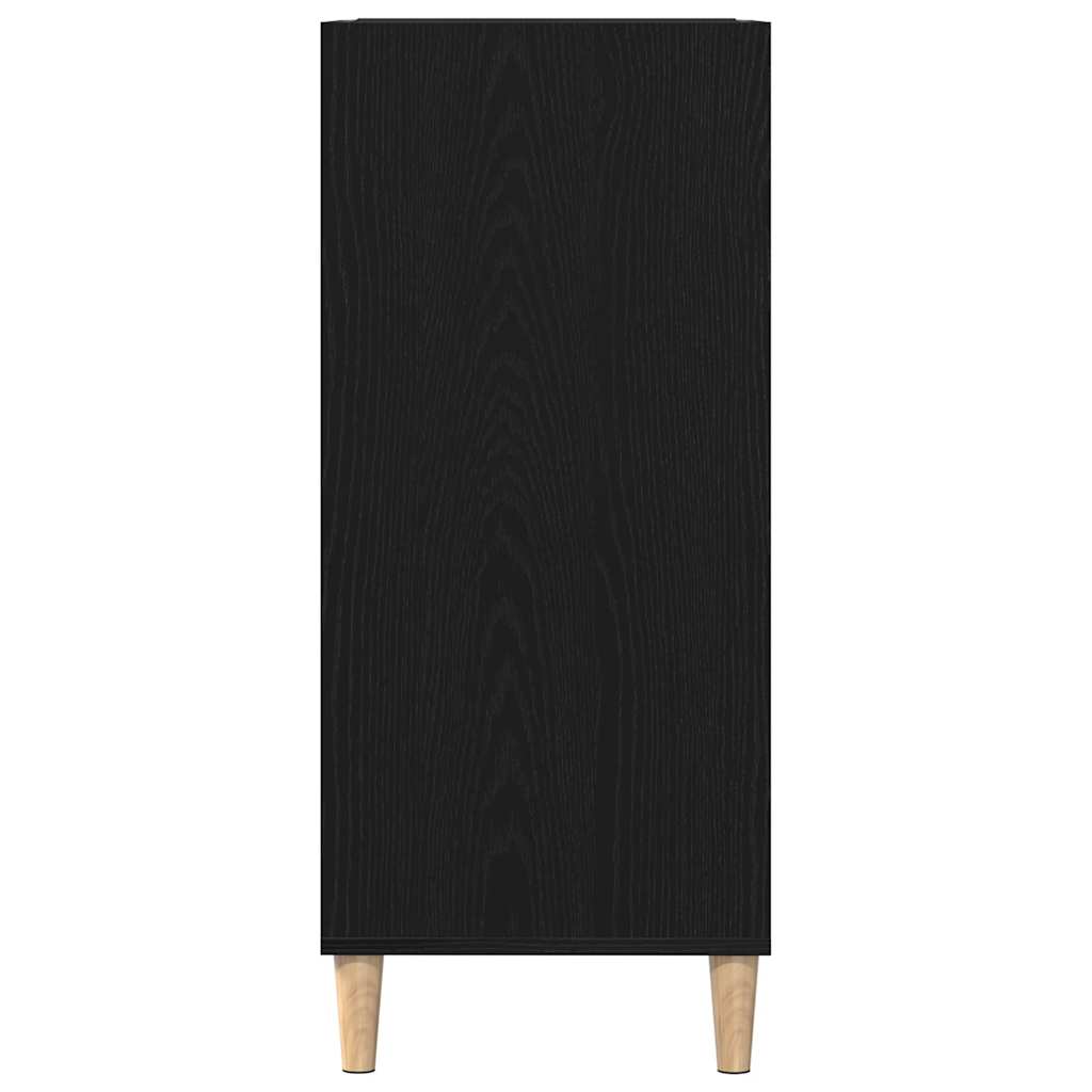 Schallplattenschrank mit Regal Schwarze Eiche 84.5 x 38 x 89 cm