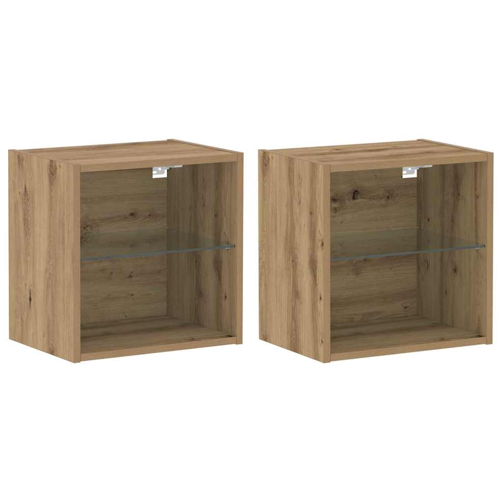 Schweberegal 2 pcs Braun 40 x 28.5 x 40 cm Holzwerkstoff