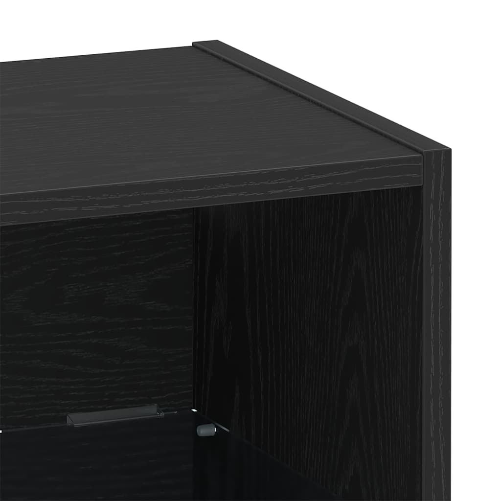 Schweberegal 2 pcs Schwarz 40 x 28.5 x 40 cm Holzwerkstoff