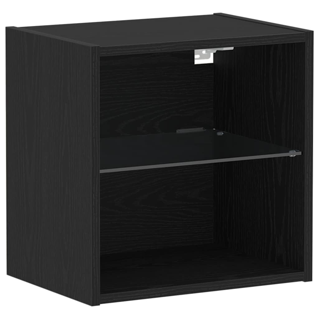 Schweberegal 2 pcs Schwarz 40 x 28.5 x 40 cm Holzwerkstoff