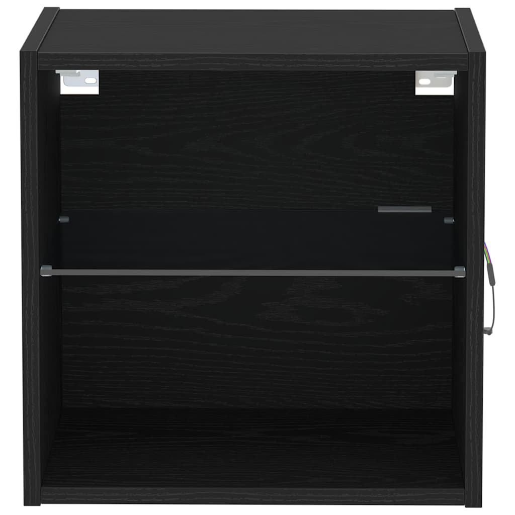 Schweberegal 2 pcs Schwarz 40 x 28.5 x 40 cm Holzwerkstoff