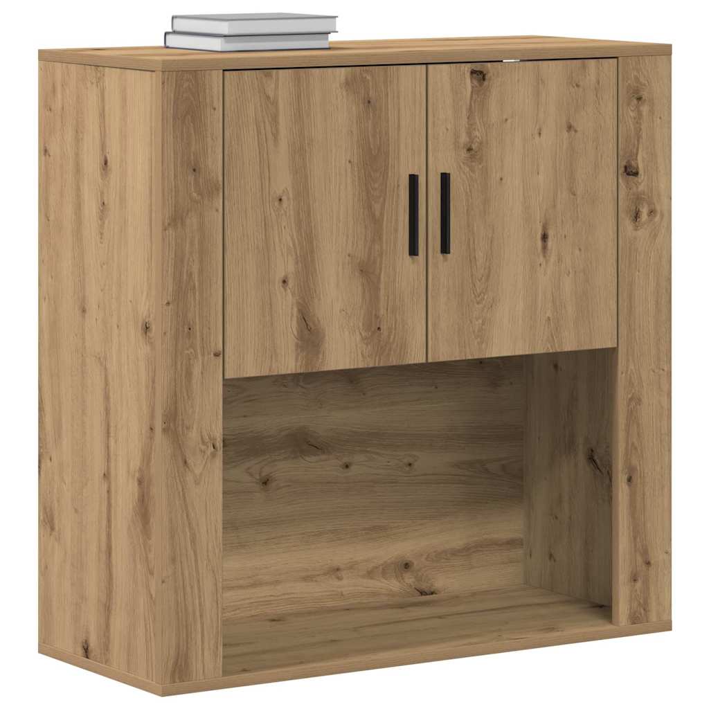 Wandschrank Eiche handwerklich 80 x 33 x 80 cm Holzwerkstoff