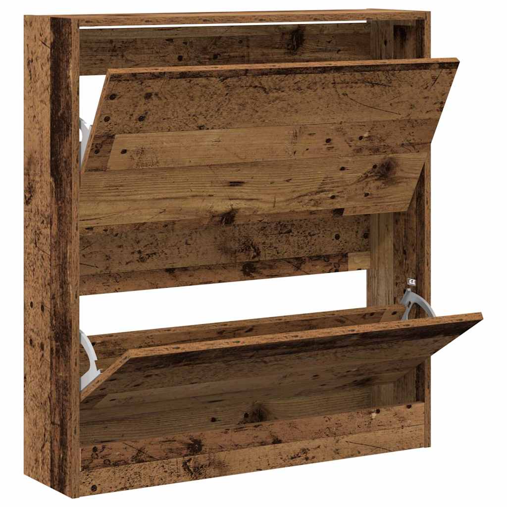 Schuhschrank mit Tür Altholz 80 x 21 x 87.5 cm Holzwerkstoff
