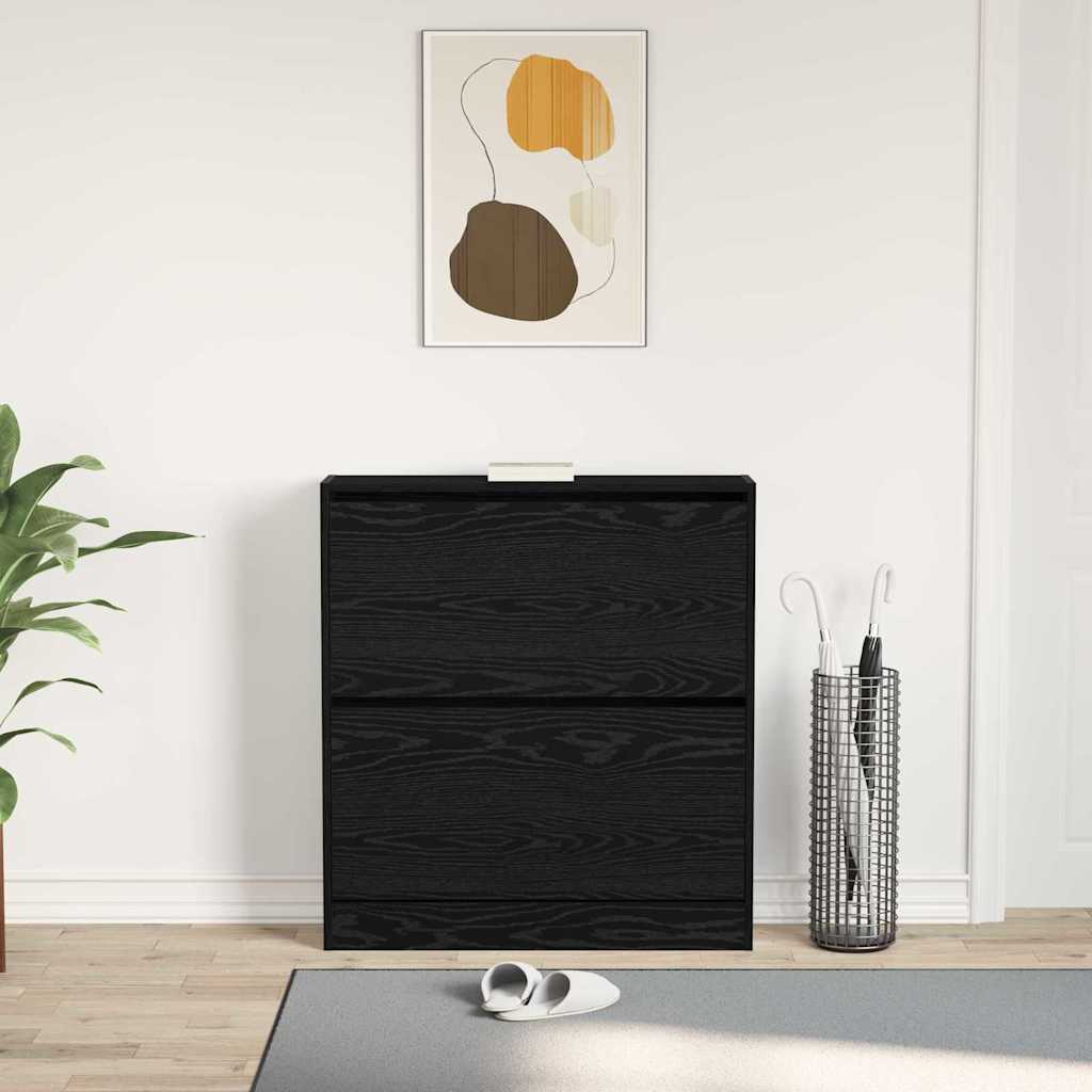 Schuhschrank Schwarze Eiche 80 x 21 x 87.5 cm Holzwerkstoff