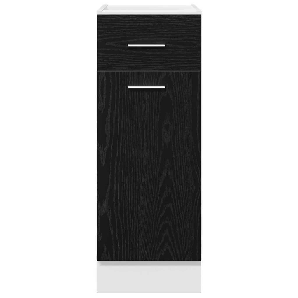 Schubladenunterschrank mit Tür Schwarze Eiche 30 x 46 x 81.5 cm