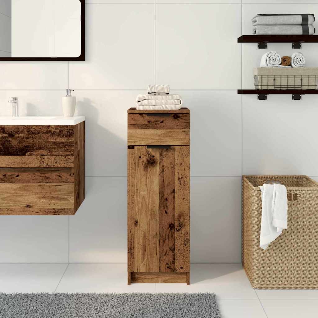 Badezimmer Schrank Altholz 32 x 34 x 90 cm Holzwerkstoff