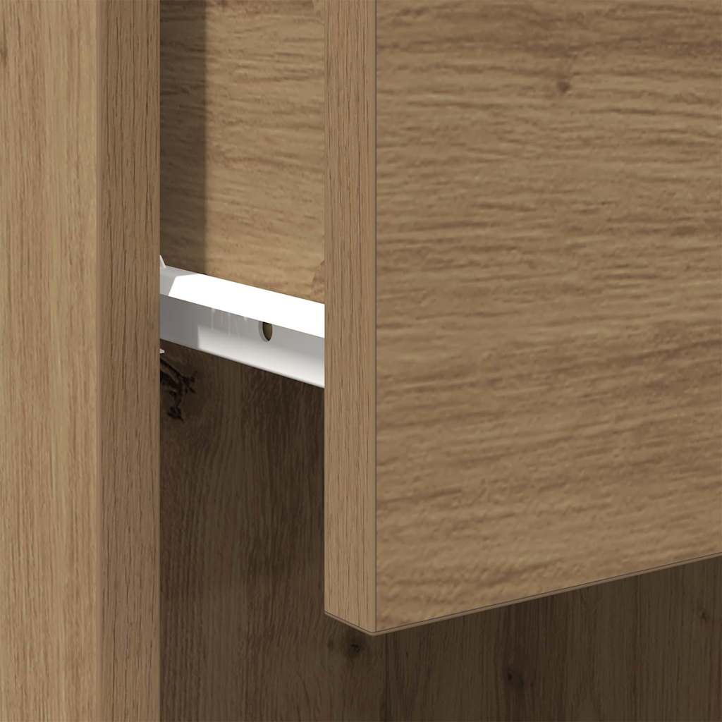 Badezimmer Schrank mit Regal Eiche handwerklich 32 x 34 x 90 cm