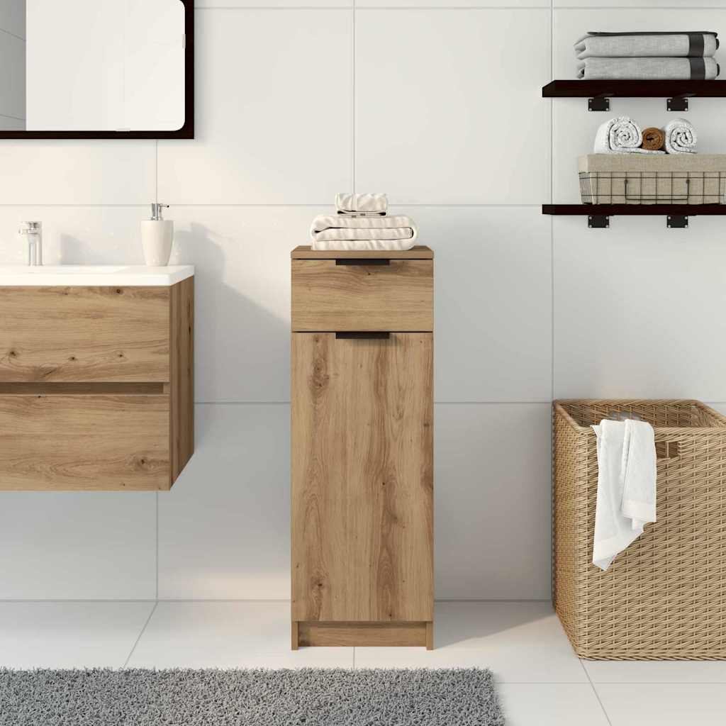 Badezimmer Schrank mit Regal Eiche handwerklich 32 x 34 x 90 cm