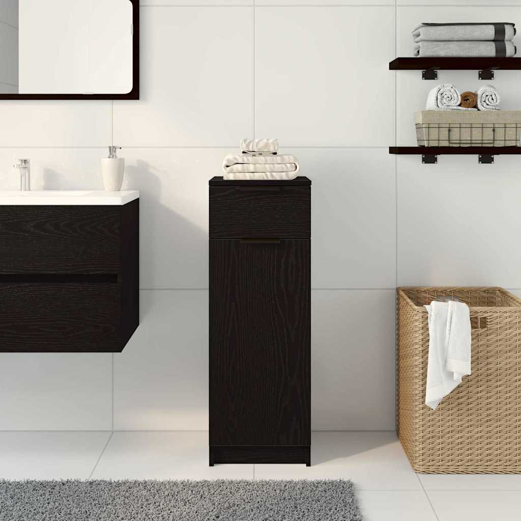 Badezimmer Schrank Schwarze Eiche 32 x 34 x 90 cm Holzwerkstoff
