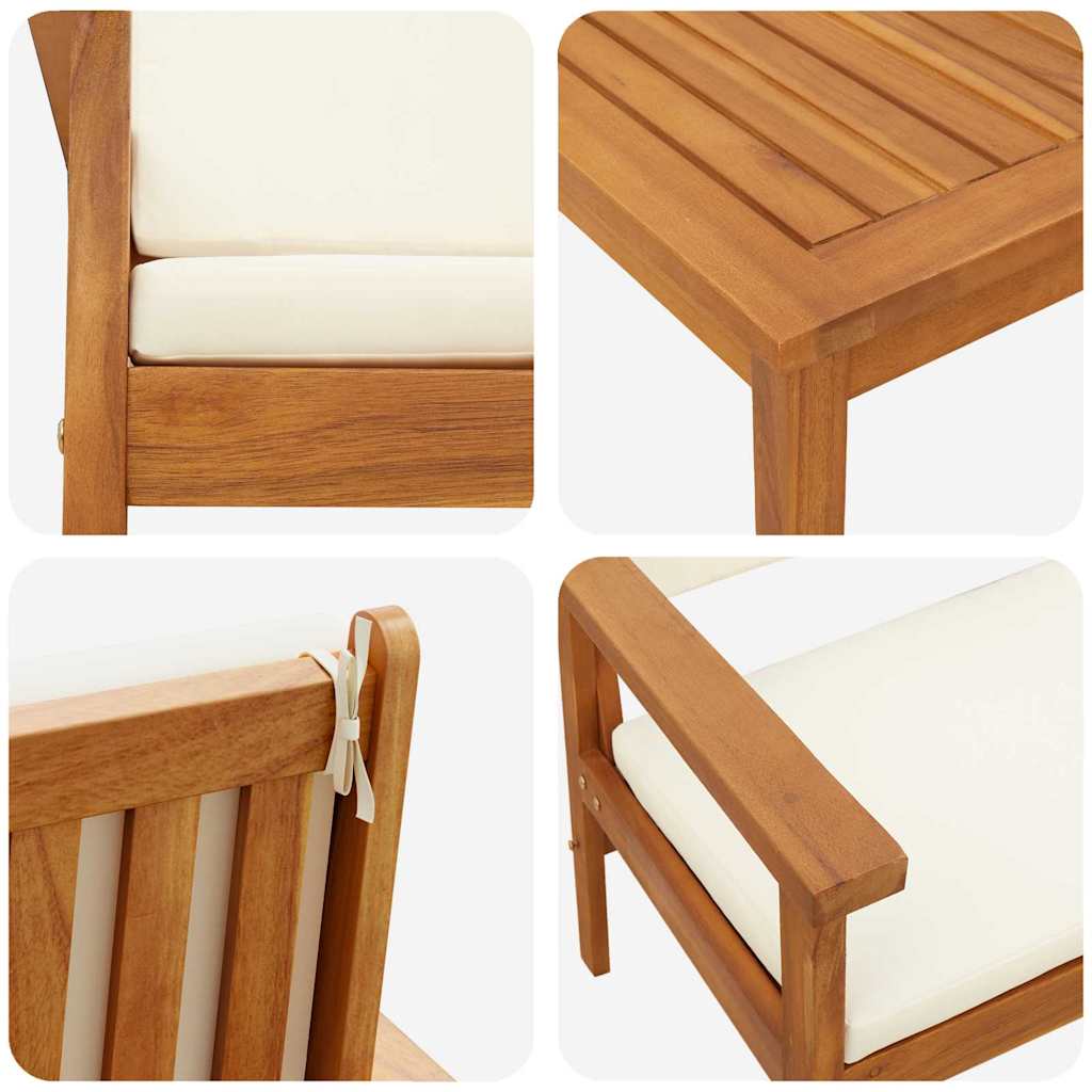 Garten-Sofa-Set 6 pcs Braun 45 x 45 x 38cm Massivholz Akazie