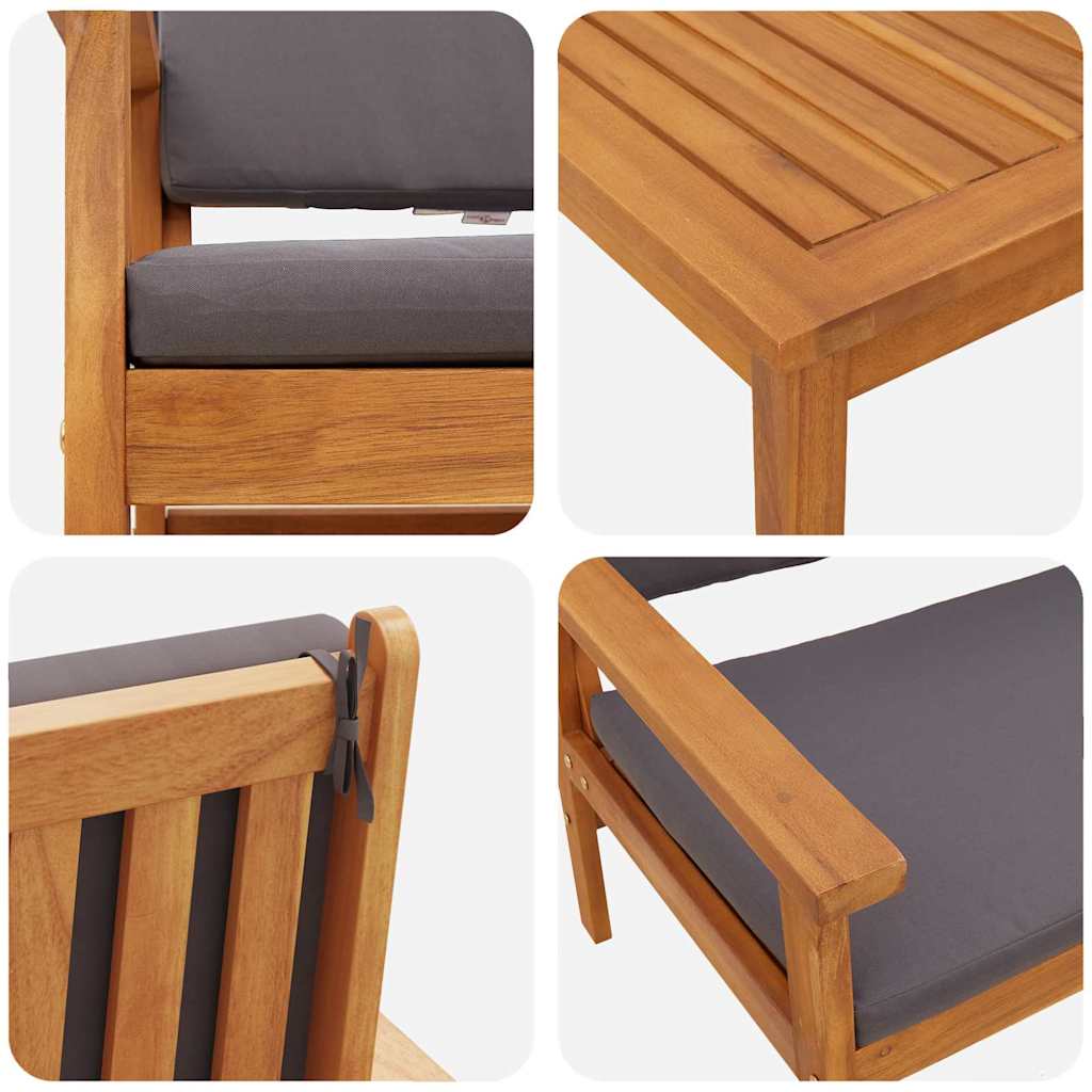 Garten-Sofa-Set 6 pcs Braun 45 x 45 x 38cm Massivholz Akazie