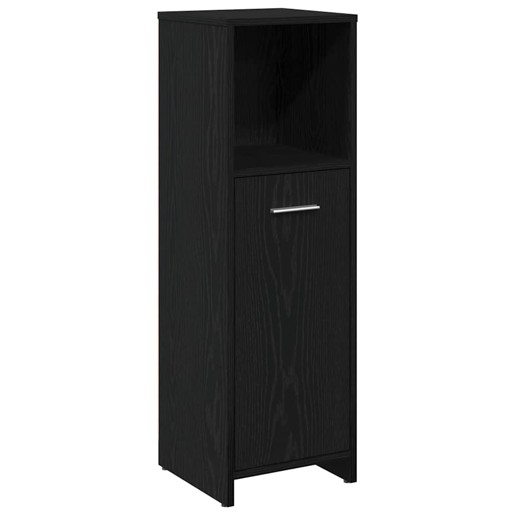 Badezimmermöbelset mit Tür 3 pcs Schwarze Eiche 60 x 33 x 60 cm