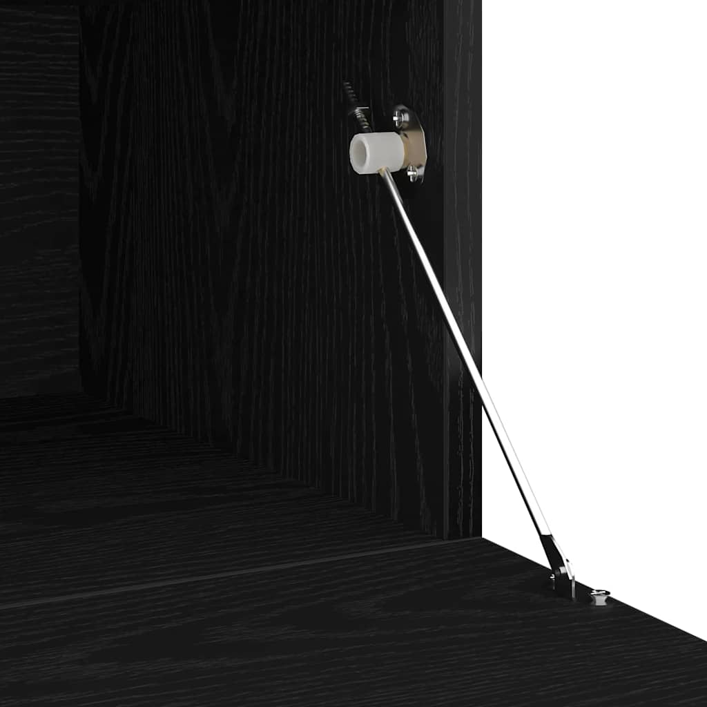 TV-Schränke 2 Stk. mit LED-Leuchten Schwarz Eiche Holzwerkstoff