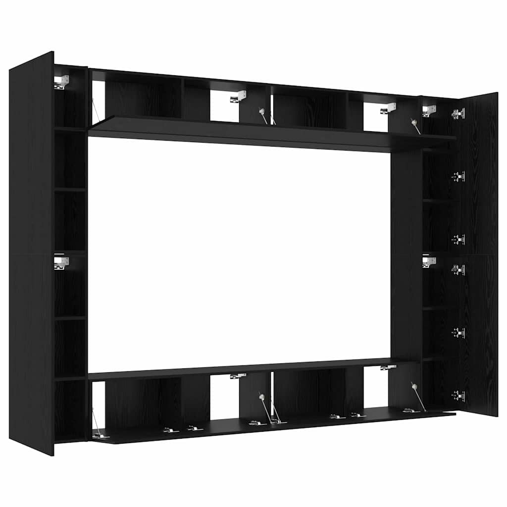 TV-Schrank-Set 8 pcs Schwarze Eiche 100 x 30 x 30 cm