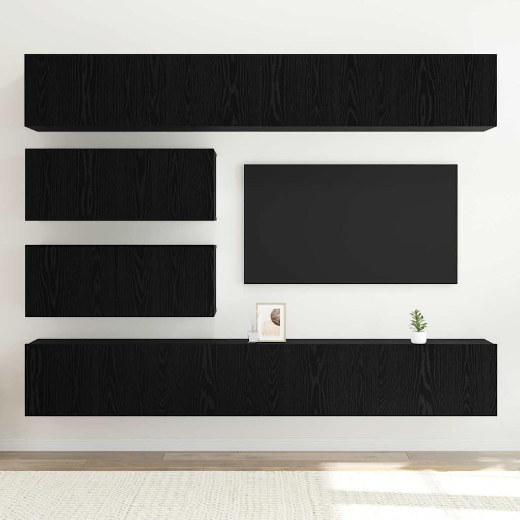 TV-Schrank-Set 6 pcs Schwarze Eiche 100 x 30 x 30 cm