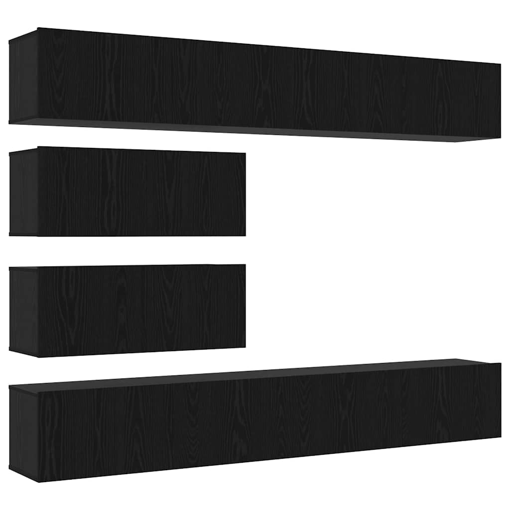 TV-Schrank-Set 6 pcs Schwarze Eiche 100 x 30 x 30 cm