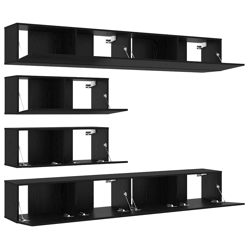 TV-Schrank-Set 6 pcs Schwarze Eiche 100 x 30 x 30 cm