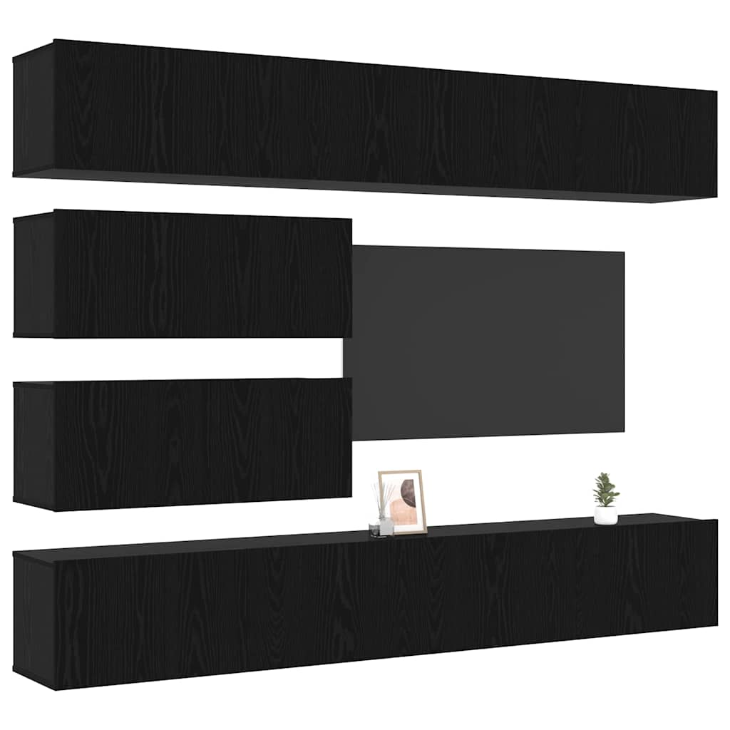TV-Schrank-Set 6 pcs Schwarze Eiche 100 x 30 x 30 cm