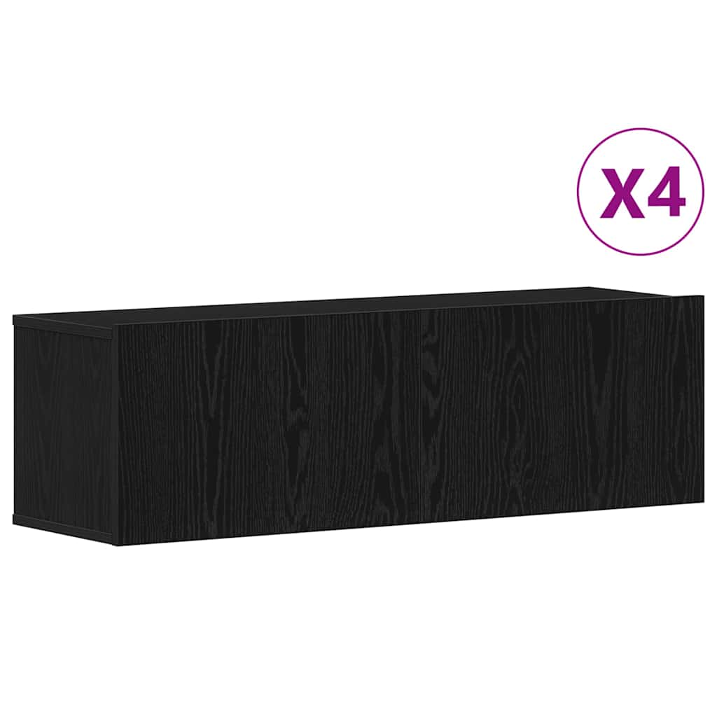 TV-Schrank-Set 4 pcs Schwarze Eiche 100 x 30 x 30 cm