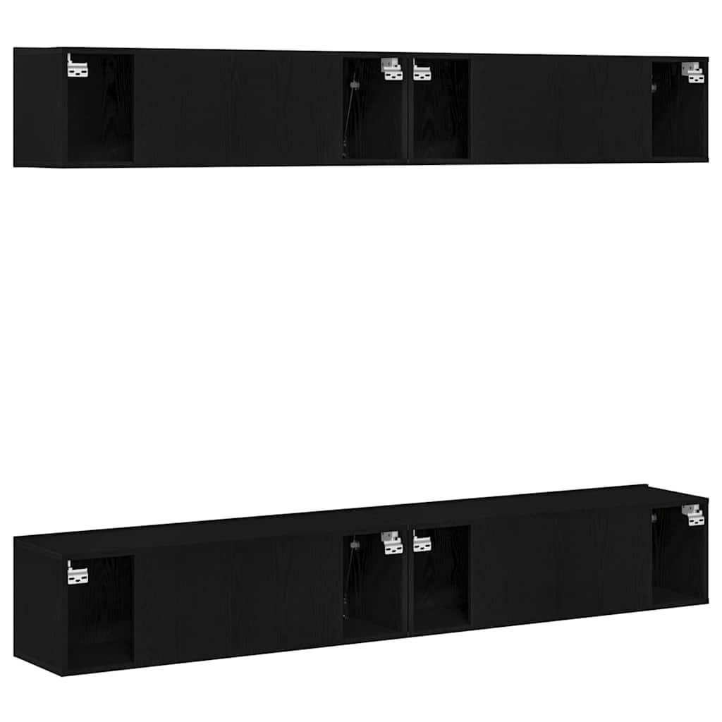 TV-Schrank-Set 4 pcs Schwarze Eiche 100 x 30 x 30 cm