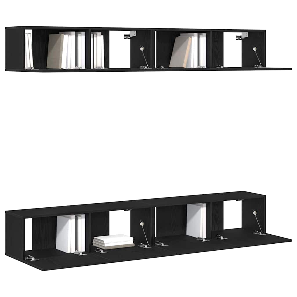 TV-Schrank-Set 4 pcs Schwarze Eiche 100 x 30 x 30 cm