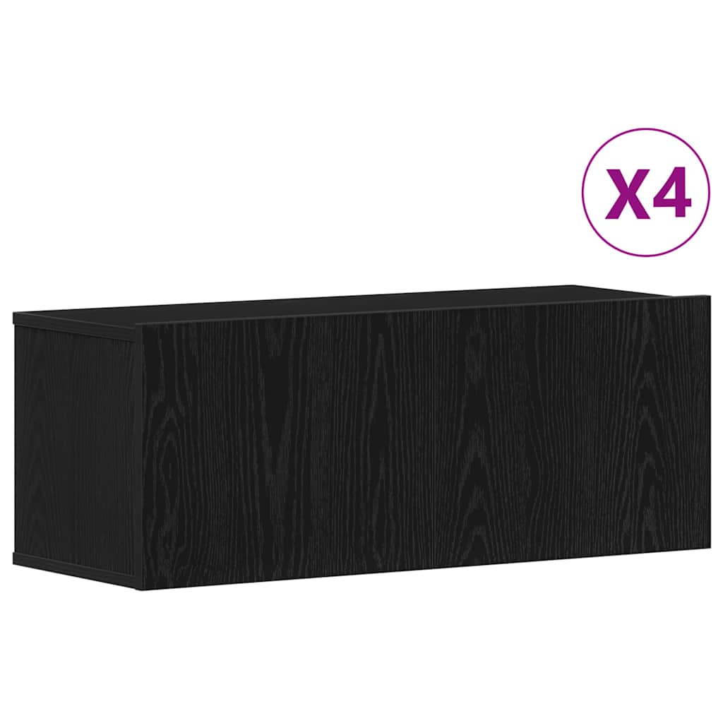 TV-Schrank-Set 4 pcs Schwarze Eiche 80 x 30 x 30 cm