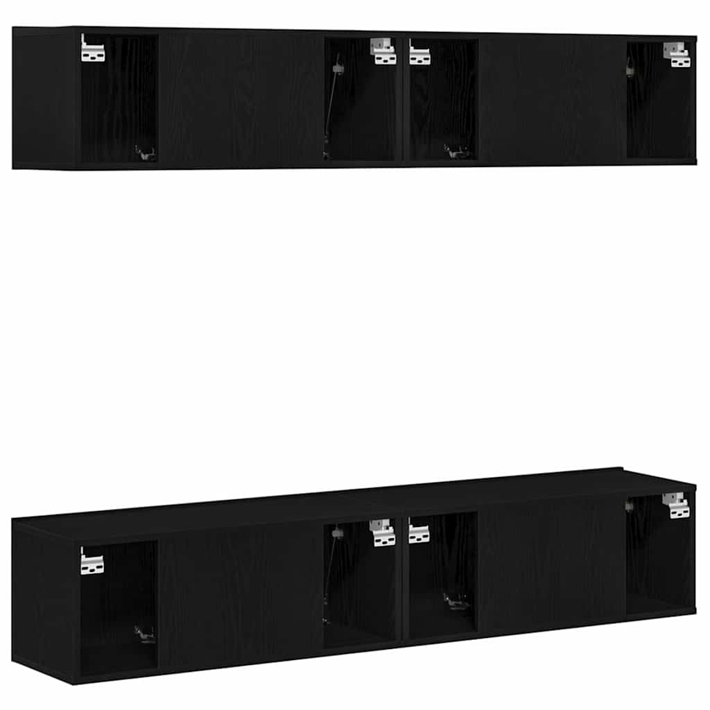 TV-Schrank-Set 4 pcs Schwarze Eiche 80 x 30 x 30 cm
