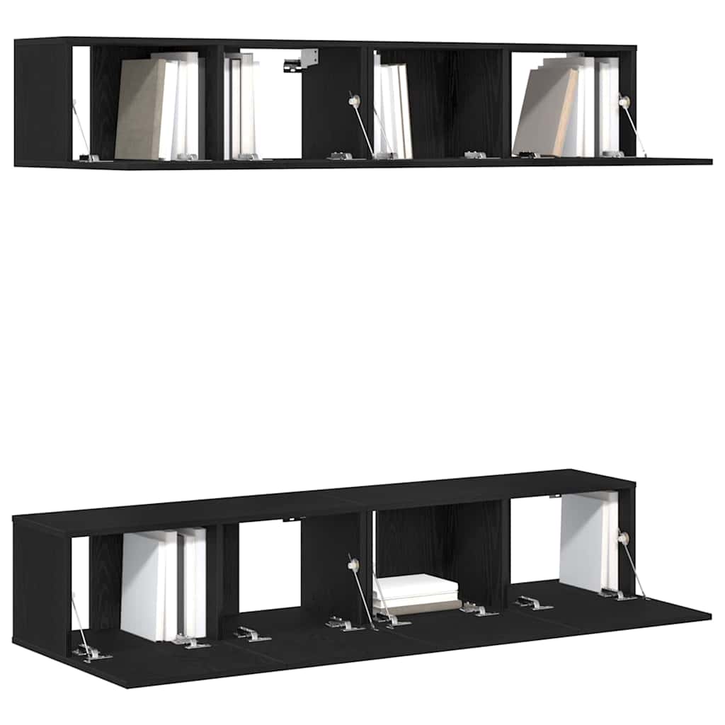 TV-Schrank-Set 4 pcs Schwarze Eiche 80 x 30 x 30 cm