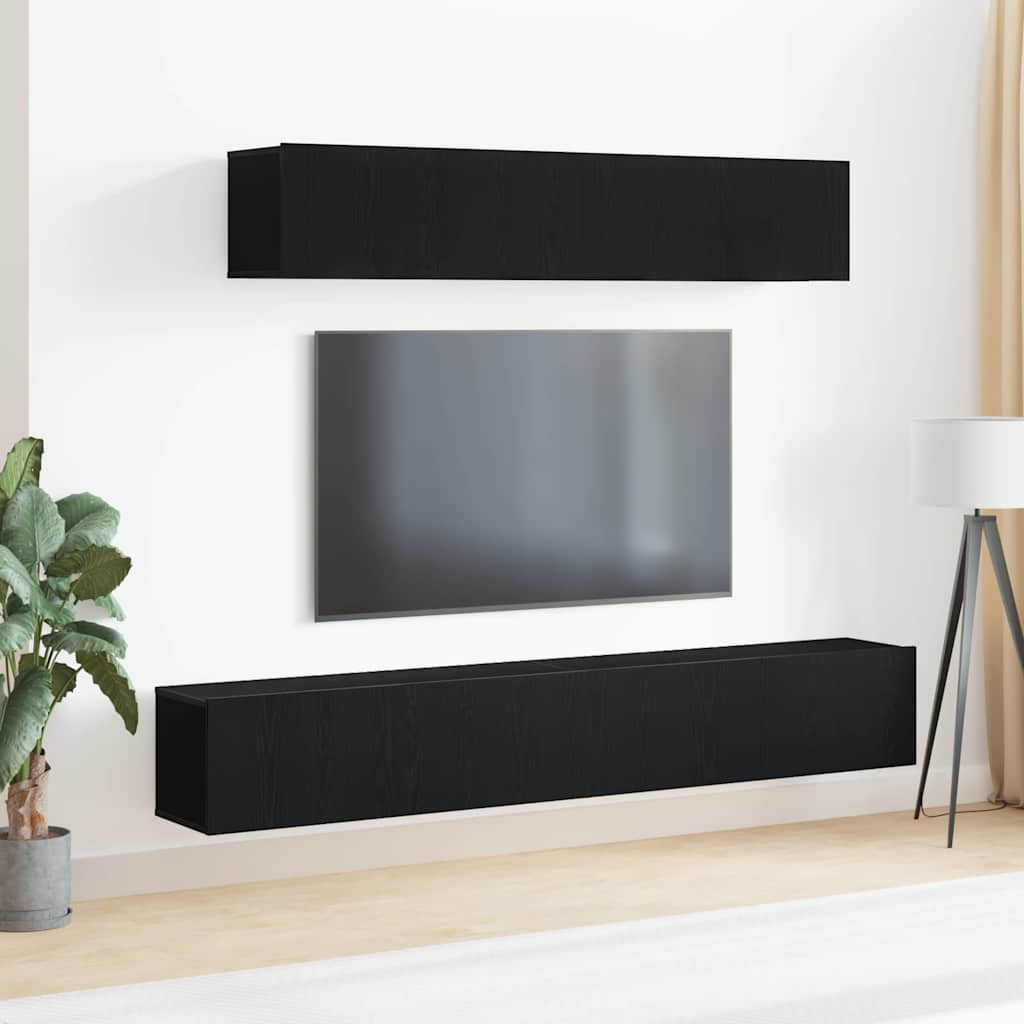TV-Schrank-Set 4 pcs Schwarze Eiche 100 x 30 x 30 cm