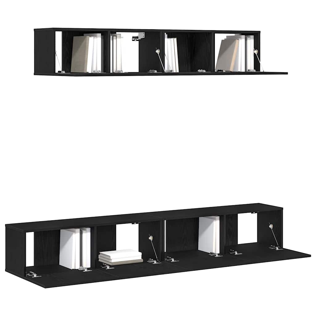 TV-Schrank-Set 4 pcs Schwarze Eiche 100 x 30 x 30 cm
