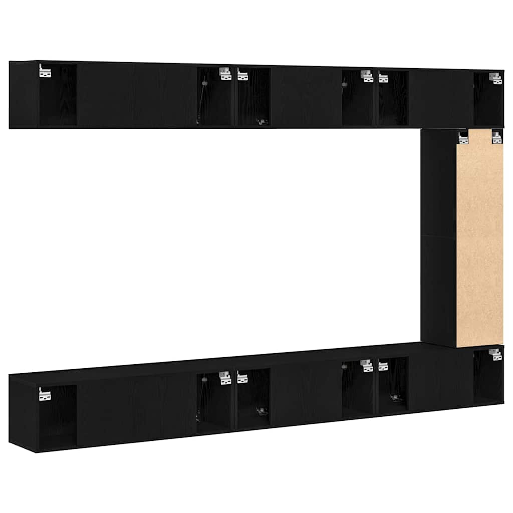 TV-Schrank-Set 9 pcs Schwarze Eiche 30,5 x 30 x 110 cm