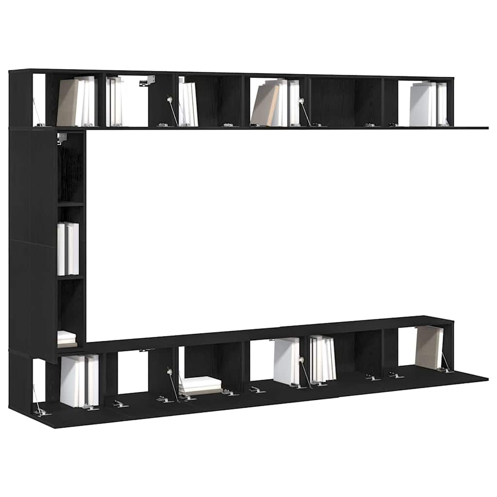 TV-Schrank-Set 9 pcs Schwarze Eiche 30,5 x 30 x 110 cm