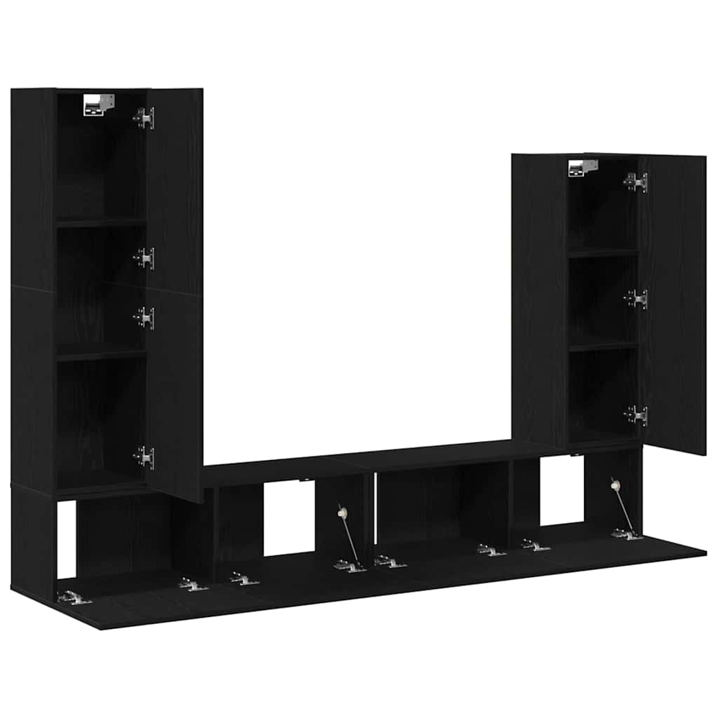 TV-Schrank-Set 6 pcs Schwarze Eiche 30,5 x 30 x 110 cm