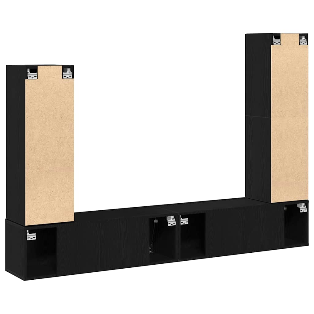 TV-Schrank-Set 6 pcs Schwarze Eiche 30,5 x 30 x 110 cm
