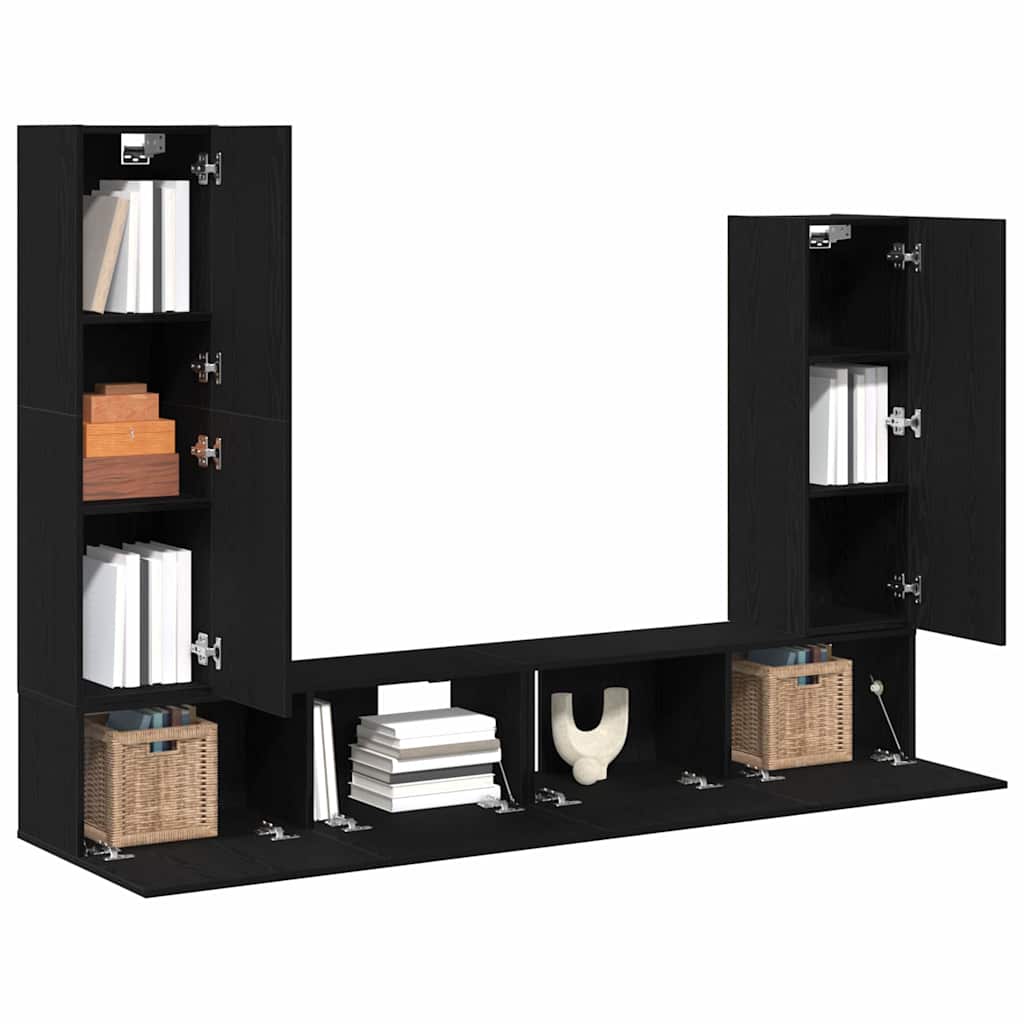 TV-Schrank-Set 6 pcs Schwarze Eiche 30,5 x 30 x 110 cm